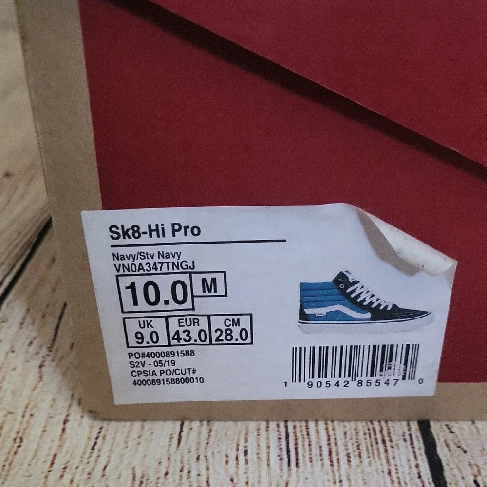 Vans Blue and White High-Top Sneakers - Picture 4 of 5